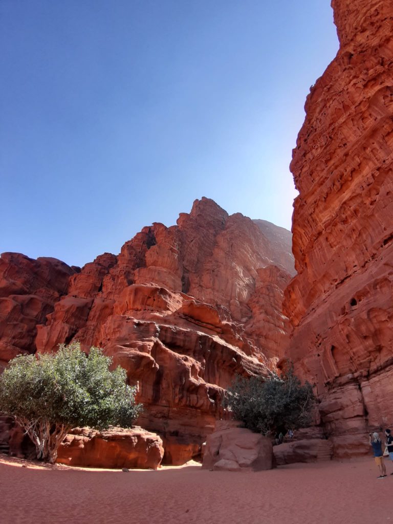 A canyon in the middle of Wadi Rum