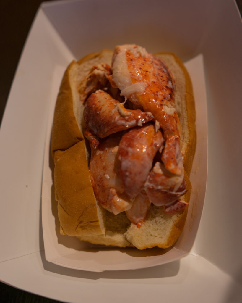 A bun topped with lobster