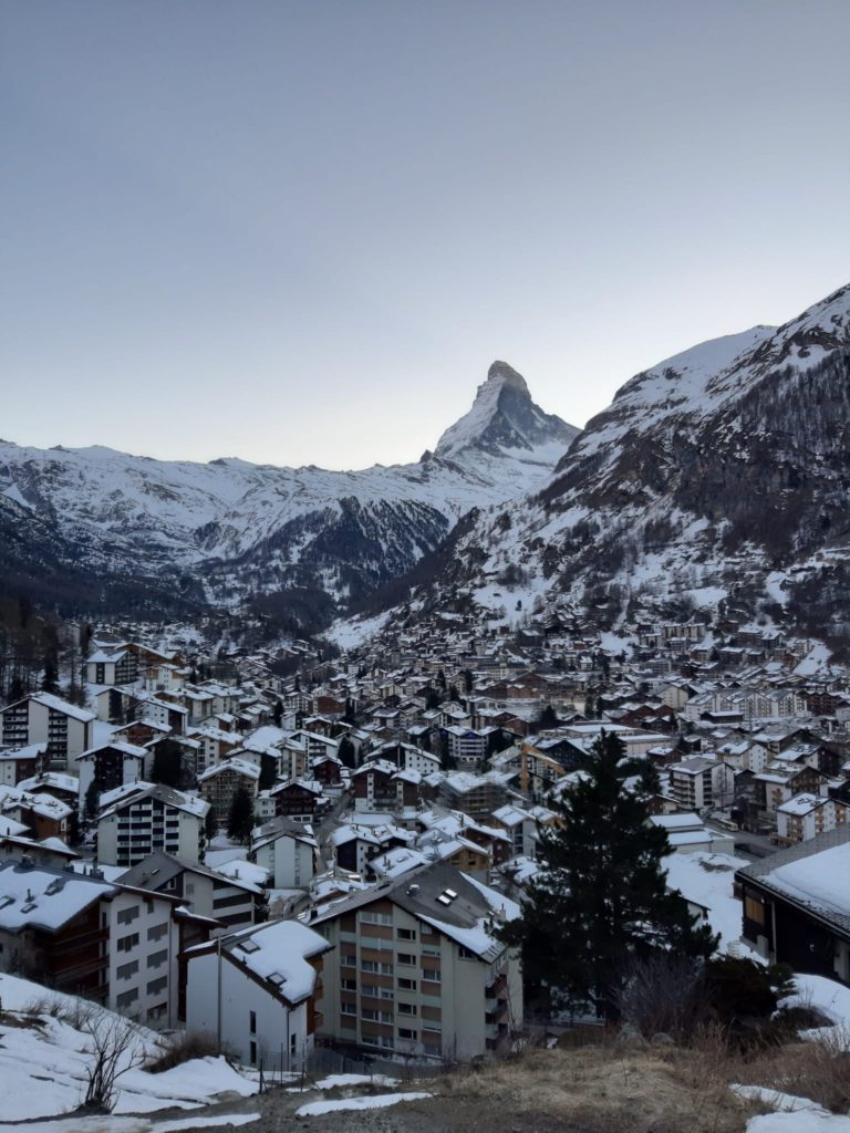 View on Zermatt and the Matterhorn