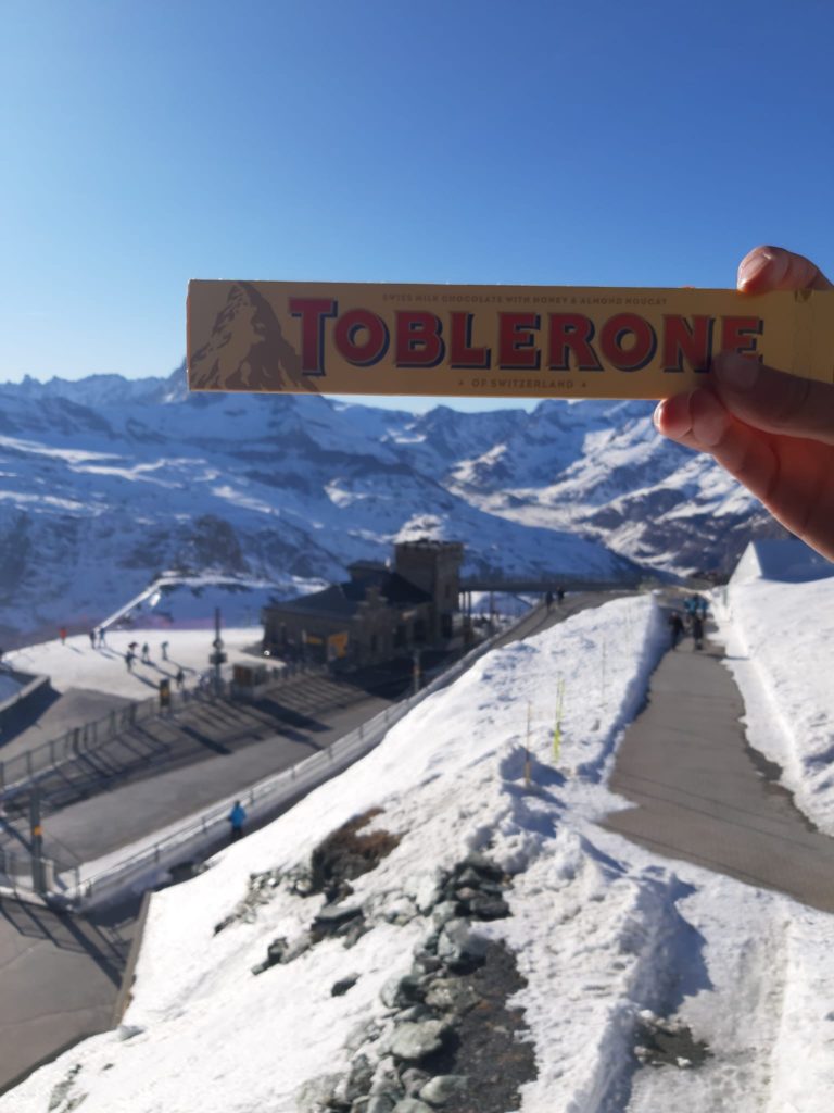 Toblerone in front of the Matterhorn